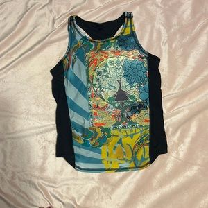 women’s peacock color swim tank top